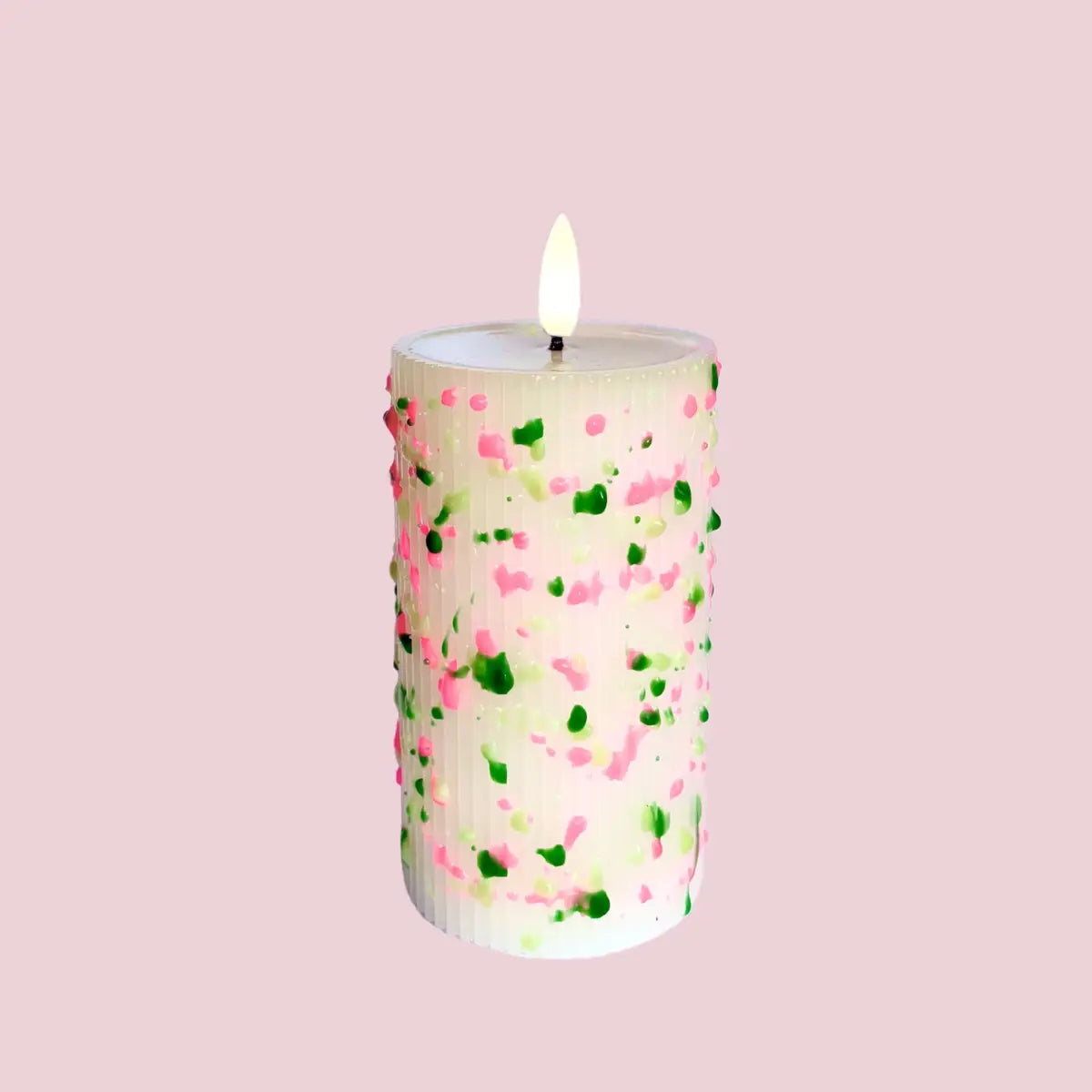 LED Kaars Floral Dots H12.5