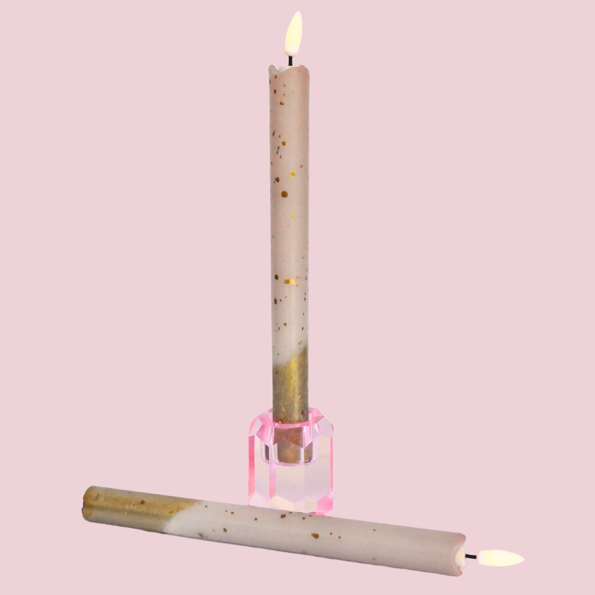 LED Pillar Kaars Gold Dots Sand - 1 stuks