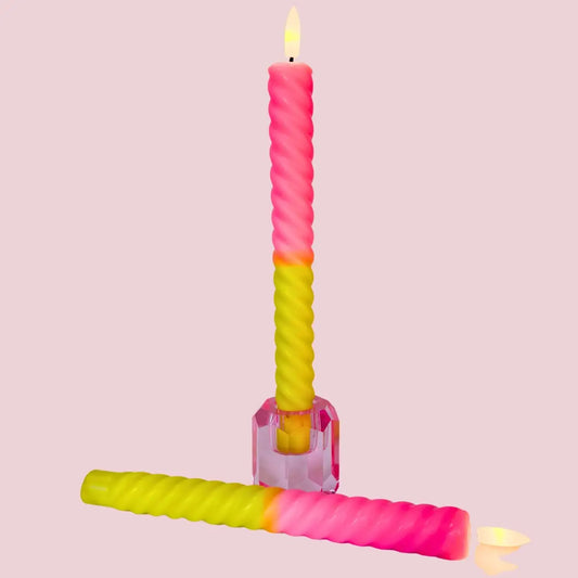 LED Swirl Kaars Neon Bloom - 1 stuks