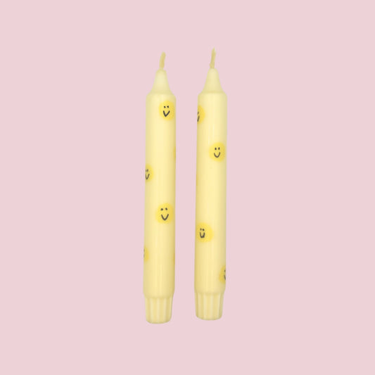 Diner Kaars Smiley Yellow - 1 stuks