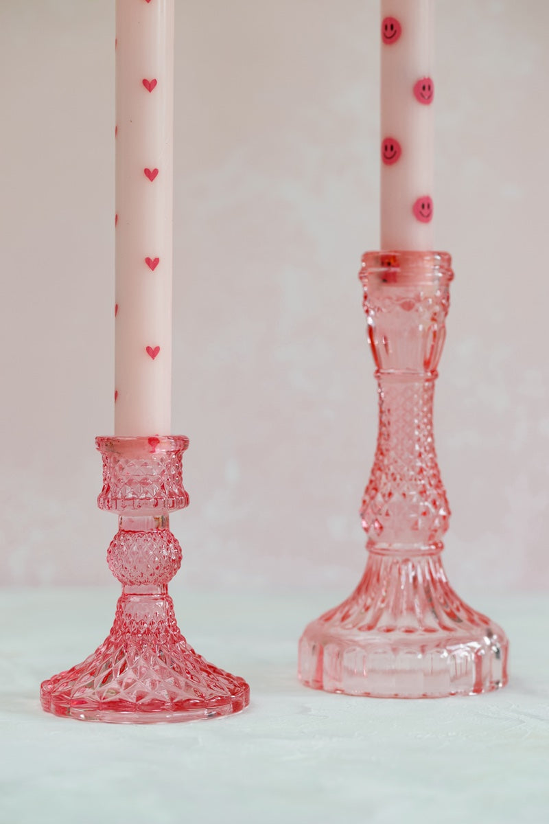 LED Wax Kaarsen Hartjes Pink RC – Set van 2
