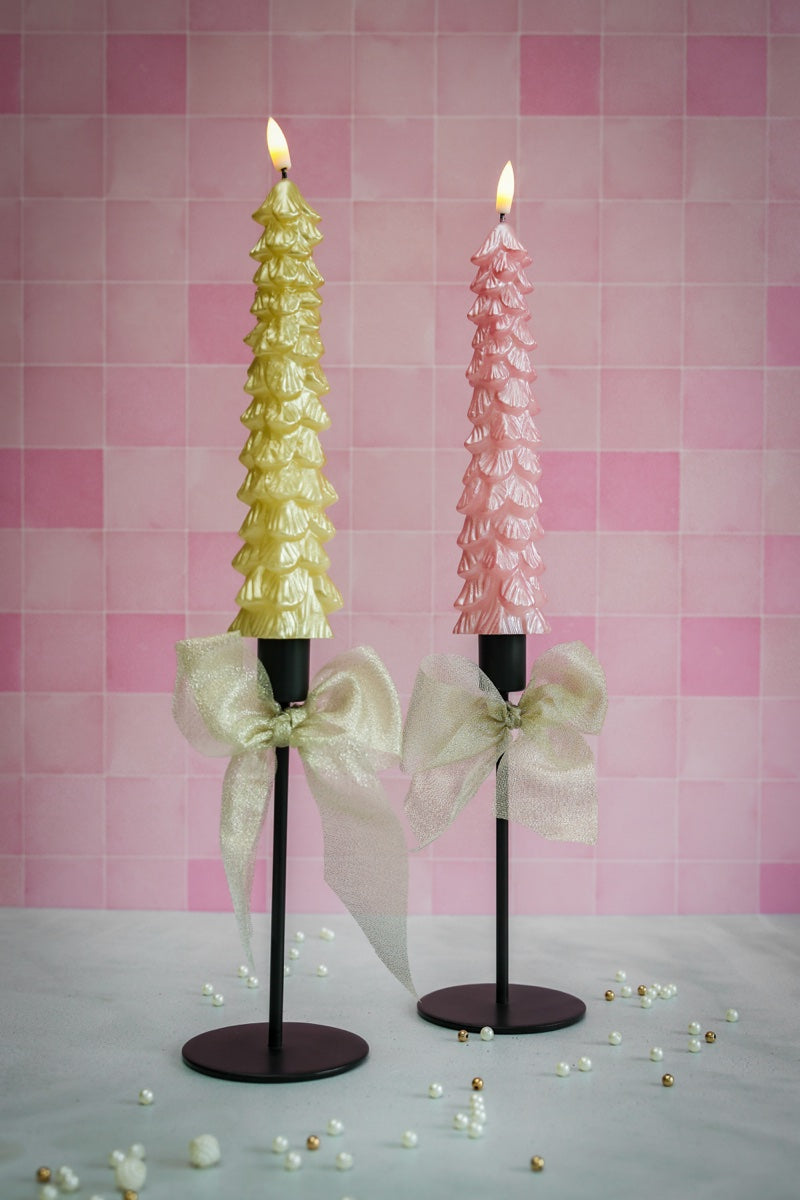 LED X-Mas Tree Candle Gold RC - Set of 2 (editie 2025)