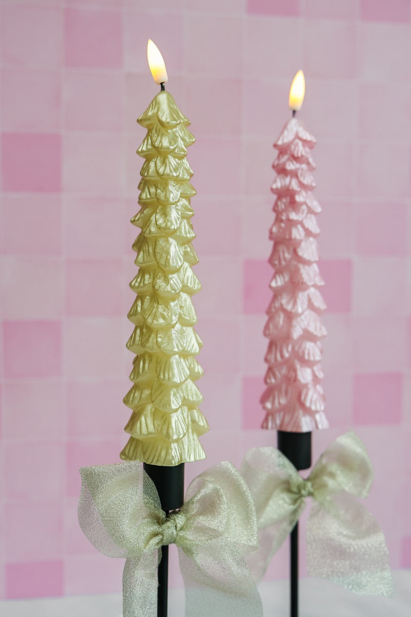LED X-Mas Tree Candle Gold RC - Set of 2 (editie 2025)