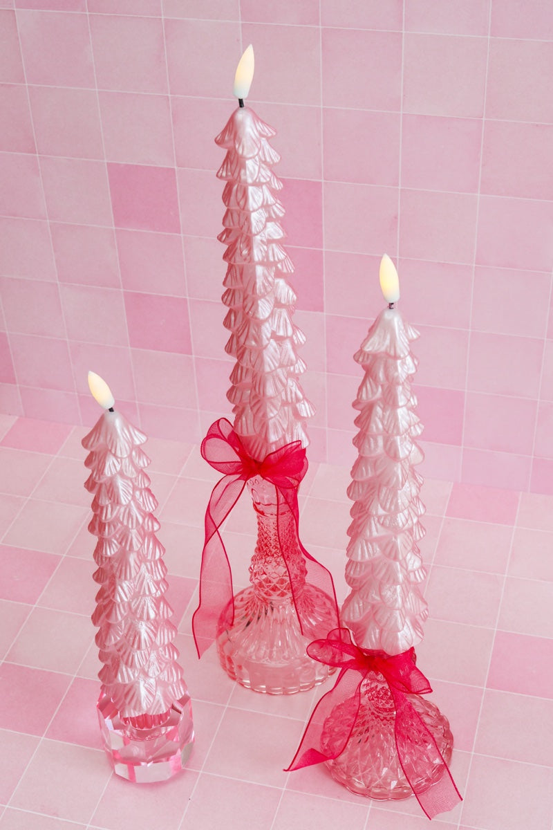 LED X-Mas Tree Candle Pink RC - Set of 2 (editie 2025)