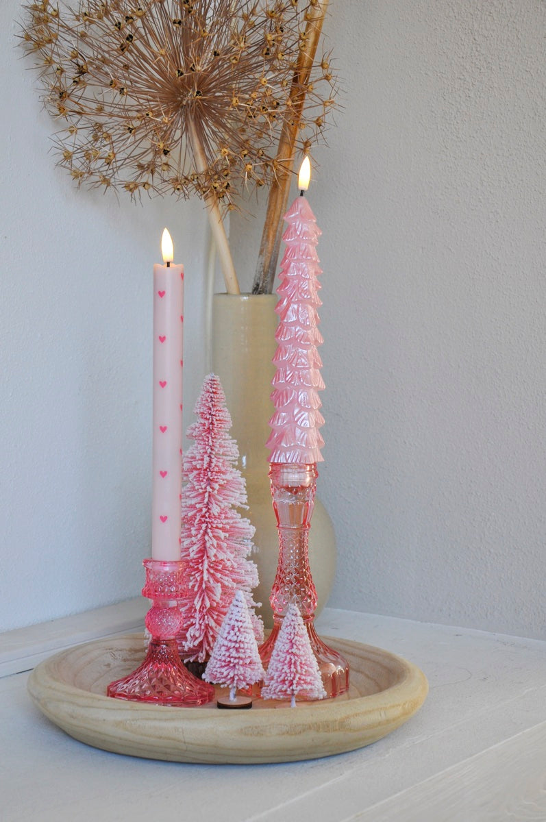 Aifcandles LED Wax Kaarsen Hearts Pink RC – Set van 2 - Optioneel met Afstandsbediening