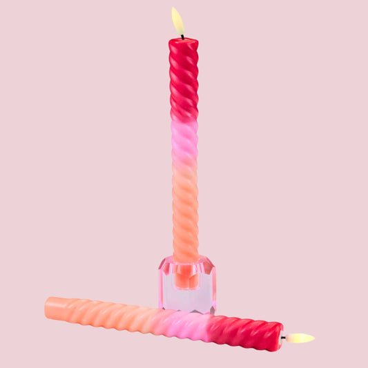 LED Swirl Kaars Red Orange - 1 stuks