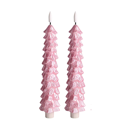 LED X-Mas Tree Candle Pink RC - Set of 2 (editie 2025)