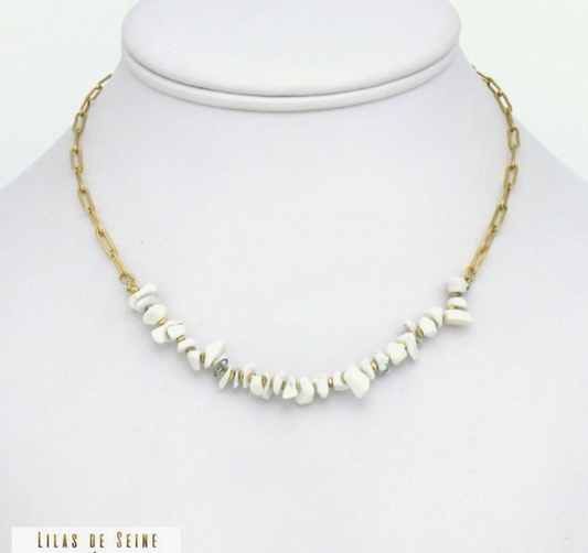 Lilas de Seine Ketting Lena Witte Natuursteen