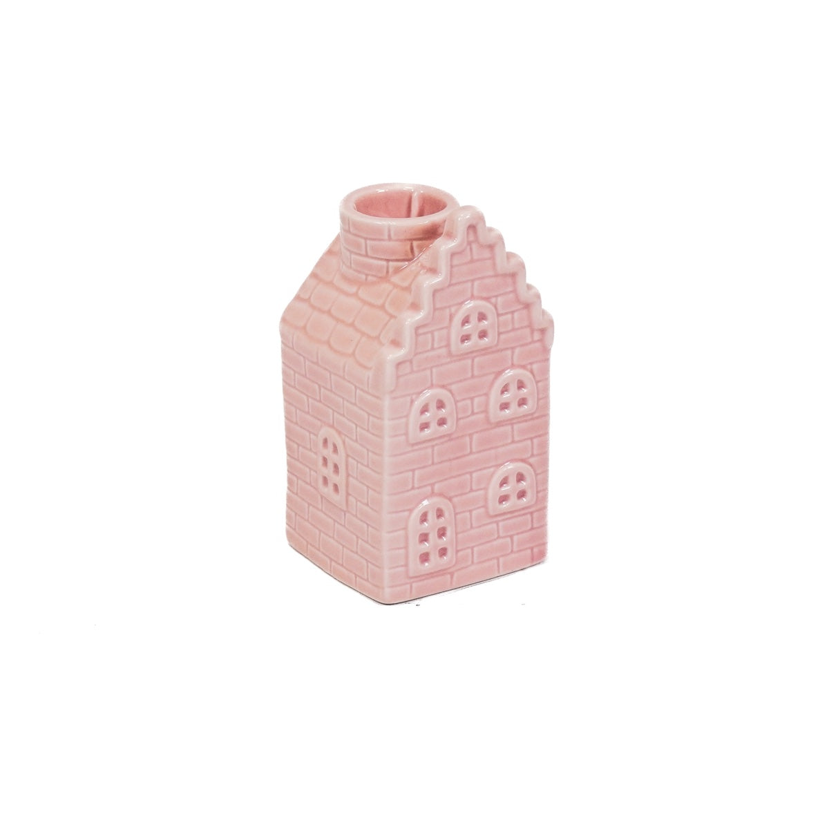 HV Kaarsenhouder - Huis - Keramiek - Roze