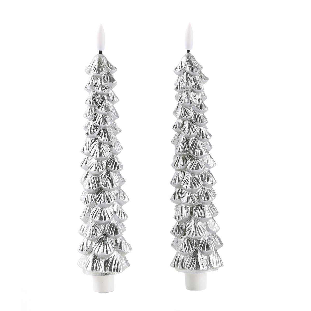 LED X-Mas Tree Kaarsen Zilver - Set van 2