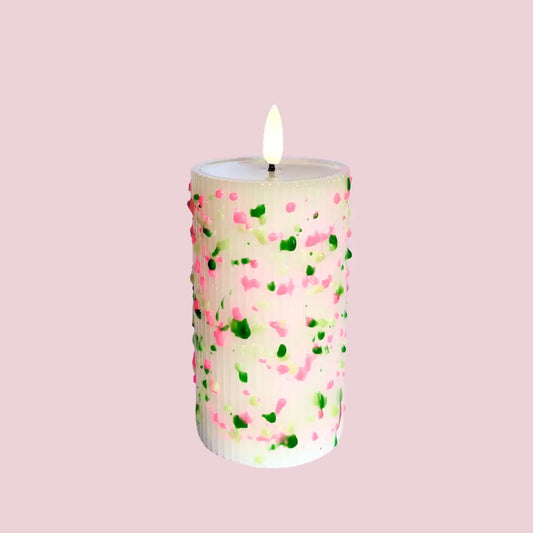 LED Kaars Floral Dots H12.5