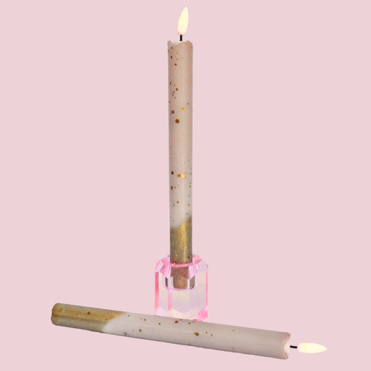 LED Pillar Kaars Gold Dots Sand - 1 stuks