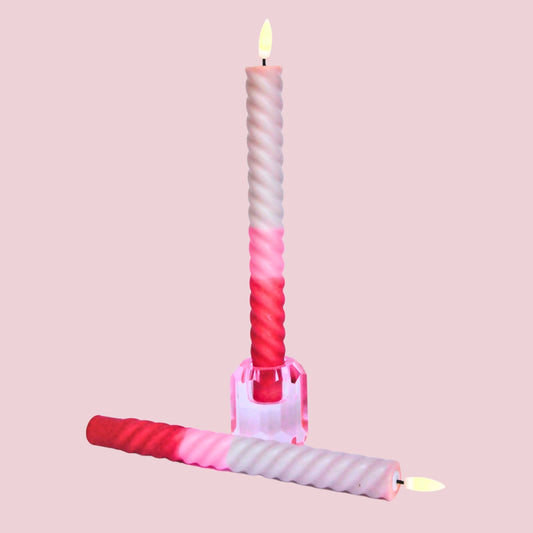 LED Swirl Kaars Soft Pink - 1 stuks