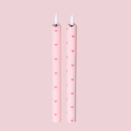 Aifcandles LED Wax Kaarsen Hearts Pink RC – Set van 2 - Optioneel met Afstandsbediening