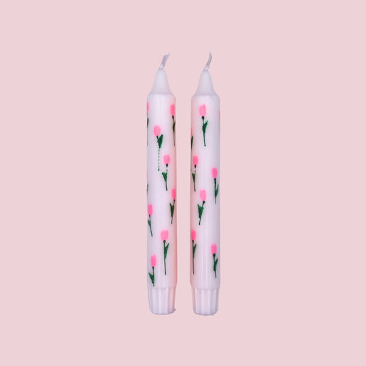 Diner Kaars Tulp Pink - 1 stuks