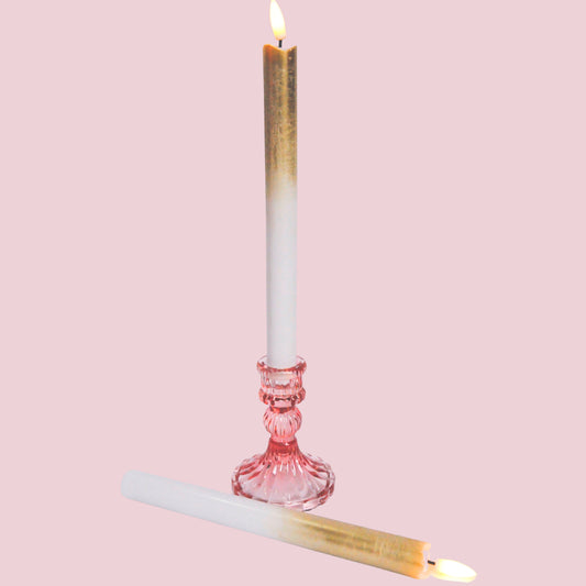 LED Pillar Kaars Gold Fade - Set van 2