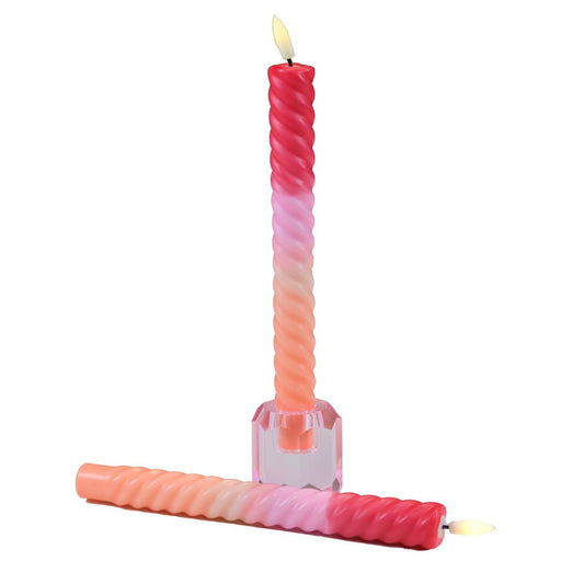 LED Swirl Kaars Red Orange - 1 stuks