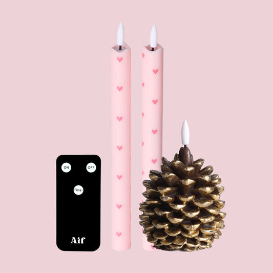 Aifcandles LED Kaarsenset – Hearts Pink