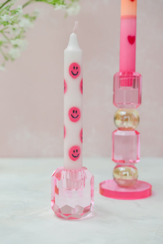 Aifcandles Kandelaar Crystal – Glas – Roze – Ø2,2 cm