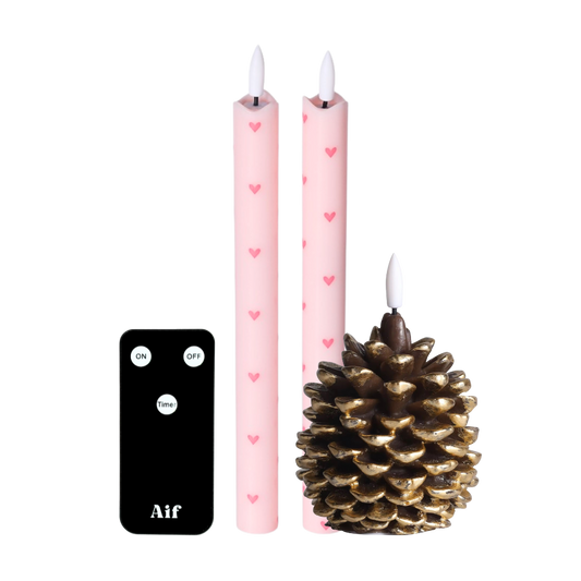 LED Kaarsenset – Hartjes Pink